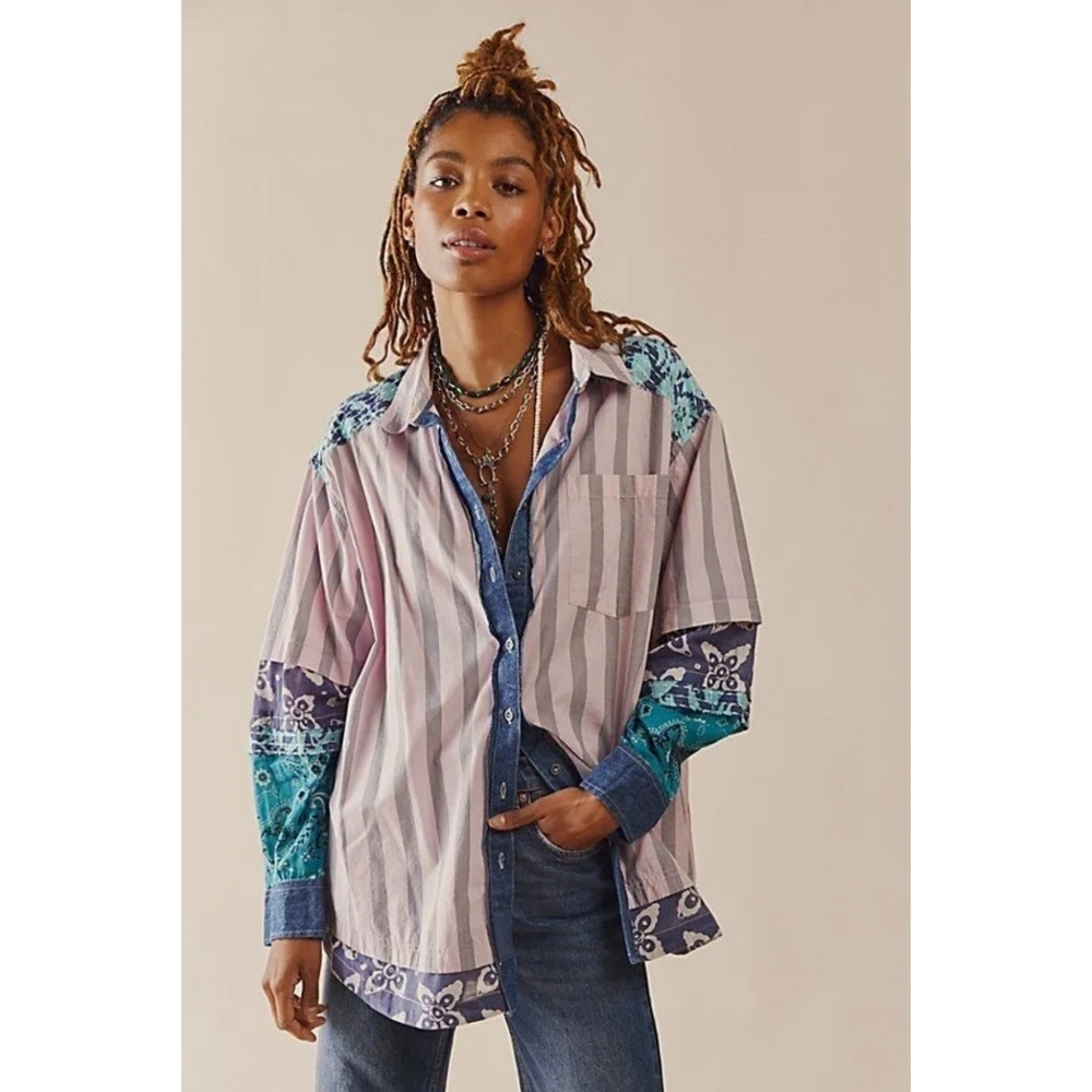 Free people Wild Dunes Stripe Shirt